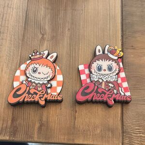 Set of 2 Check Mate Decorative POPMART authentic magnets- Orange and Red